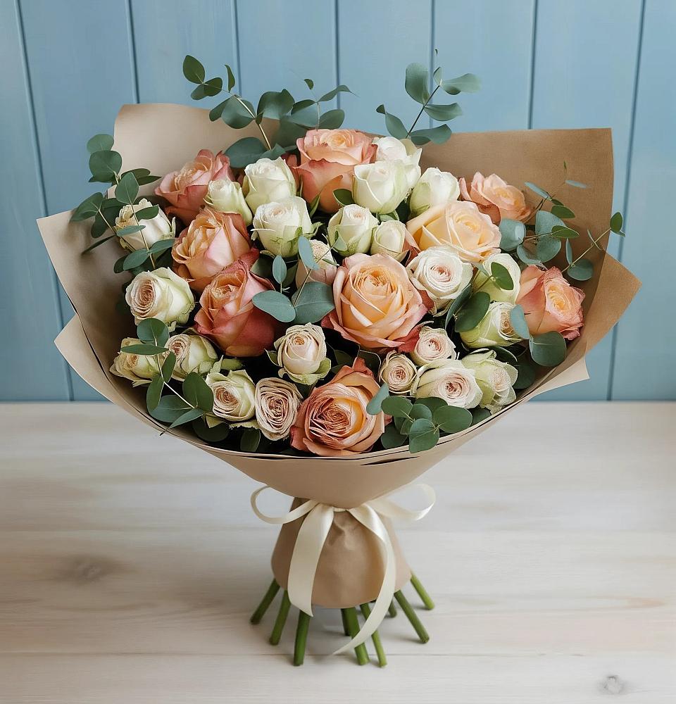 Букет цветов из: Альстромерии и Розы в Иваново
