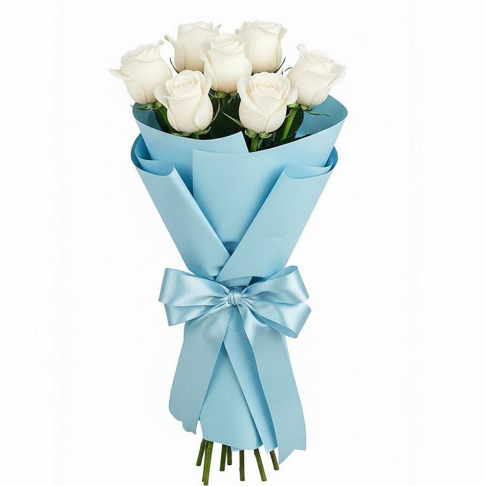 Букет 7 белых роз Проуд в Иваново