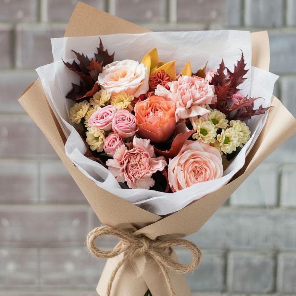 Букет цветов из: Гвоздики, Хризантемы и Розы в Иваново