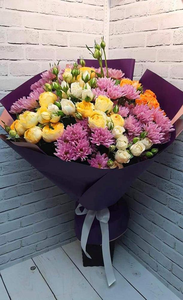 Букет цветов из: Хризантемы и Розы в Иваново