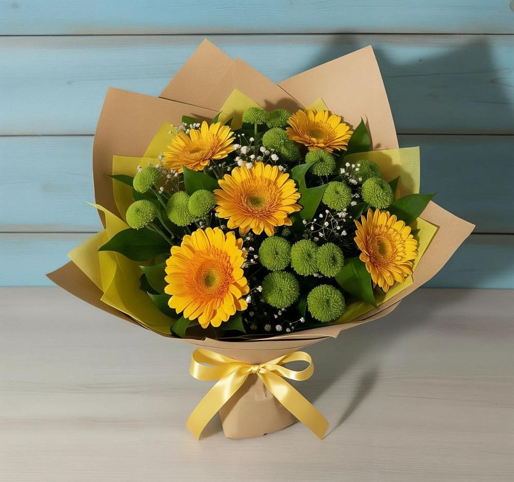 Букет цветов из: Герберы и Хризантемы в Иваново