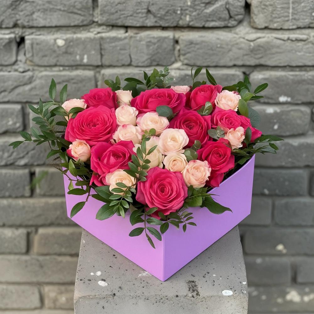 Цветочная композиция из Розы в коробке в Иваново