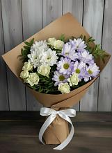 Букет цветов из:  Хризантемы и Розы в Иваново
