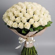 Букет 101 беля роза Белоснежка в Иваново