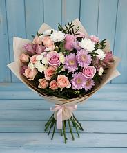 Букет цветов из:  Хризантемы, Розы и Альстромерии #REPLACE_PRED# Иваново