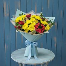 Букет цветов из:  Альстромерии и Хризантемы в Иваново